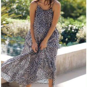 Flounced Maxi Lounge Dress-Anthropologie